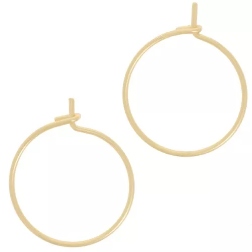 Orecchini a cerchio sottili da 18 mm - Filo da 0,8 mm - Dorati con oro fino x20