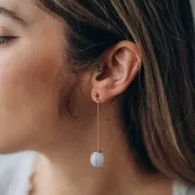 Perlina fiore in plastica 12 mm - Lilla x1