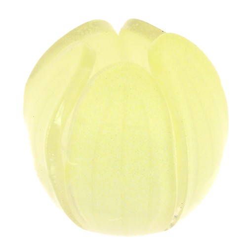 Perlina fiore in plastica 12 mm - Giallo x1