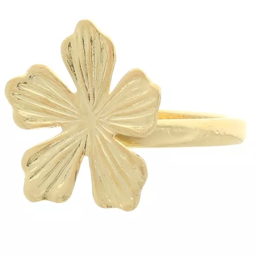 Anello a fiore regolabile 20 mm - Misura da 50 a 56 - Dorato con oro fino x1