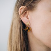 Orecchini a stella marina 14 mm - Dorato con oro fino x2