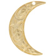 Ciondolo con stella e luna 25x16 mm - Dorato in oro fino x1