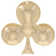 Pendente trifoglio 26x25 mm - Carta da gioco Asso di Fiori - Dorato in oro fino x1