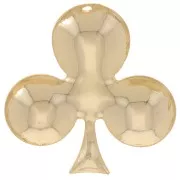 Pendente trifoglio 26x25 mm - Carta da gioco Asso di Fiori - Dorato in oro fino x1
