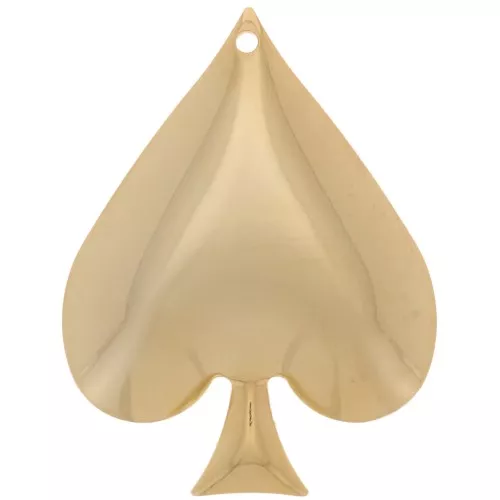 Ciondolo Asso di Picche - 29x22 mm - Dorato in oro fino x1