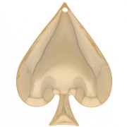 Ciondolo Asso di Picche - 29x22 mm - Dorato in oro fino x1