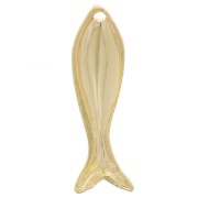 Ciondolo a forma di pesce 20x6 mm - Dorato in oro fino x1