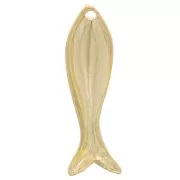 Ciondolo a forma di pesce 20x6 mm - Dorato in oro fino x1