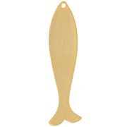 Pendente a forma di pesce arabescato - 43x10 mm - Dorato in oro fino x1