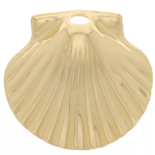 Ciondolo conchiglia 15x16 mm - Dorato in oro fino x1
