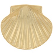 Ciondolo conchiglia 15x16 mm - Dorato in oro fino x1