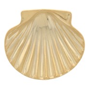 Ciondolo conchiglia 11x12 mm - Dorato in oro fino x1