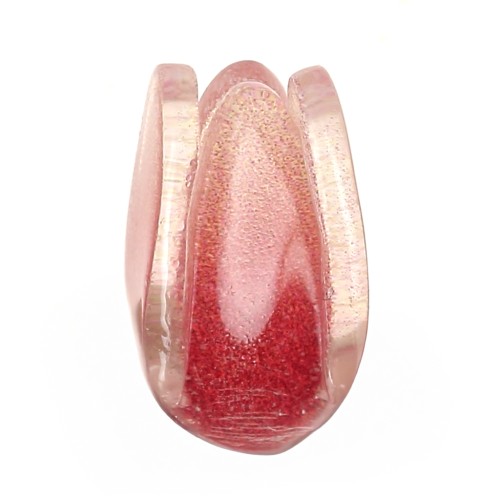 Perla fiore di tulipano 10x5,5 mm in plastica - Rosso scuro x1