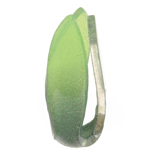 Perlina a foglia in plastica 16,5x8 mm - Verde scuro x1