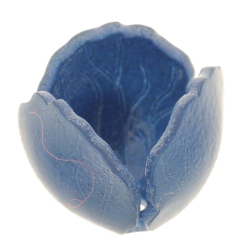 Perlina fiore acrilica 14 mm - Blu scuro x1