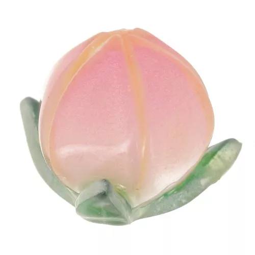 Perla semi forata bocciolo di rosa 14x15 mm - Rosa - Foglia verde x1