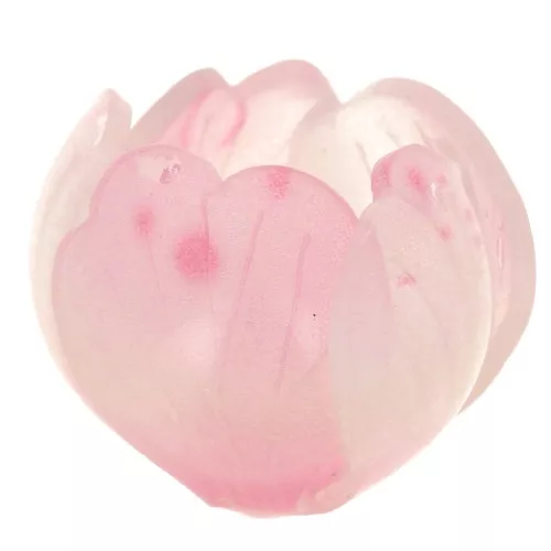 Perlina fiore in plastica 15 mm - Rosa x1