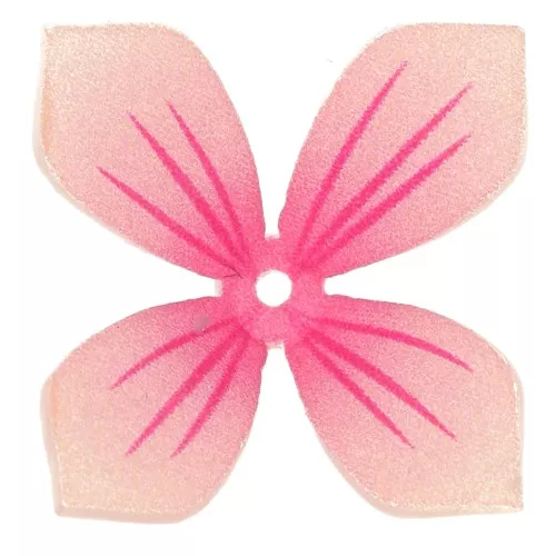 Perla fiore in resina 15x7 mm - Rosa - Rosa scuro x1