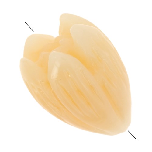 Perline a bocciolo di fiore 10x8 mm sintetiche - Arancione x8