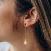 Perline a bocciolo di fiore 10x8 mm sintetiche - Arancione x8