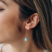 Perle di fiori 10x8 mm sintetiche - Verde acqua x8