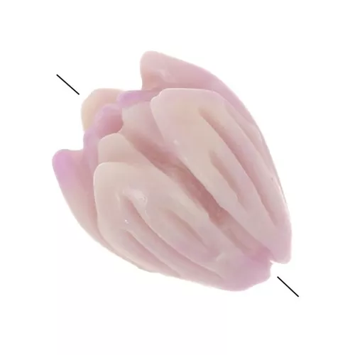 Perline a bocciolo di fiore 8,5x7 mm sintetiche - Lilla x8