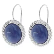 Monachelle effetto corda per cabochon base piatta 12mm Placcatura argento fine x2