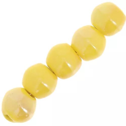 Perline rotonde in ceramica 6,5 mm - Giallo x20