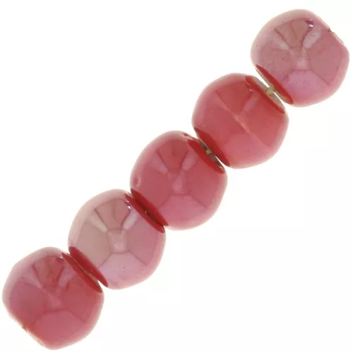 Perline rotonde in ceramica 6,5 mm - Rosso x20