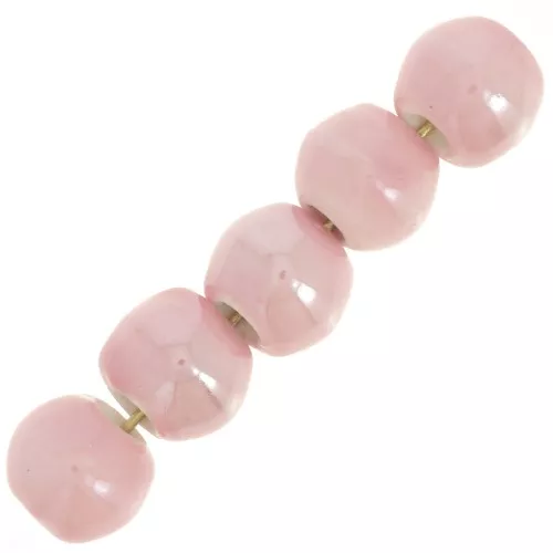 Perline rotonde in ceramica 6,5 mm - Rosa x20