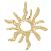 Pendenti - Abbellimenti - Pendente a forma di sole irregolare 32x28 mm - Dorato con oro fino x1 Pendente a forma di sole irregolare 32x28 mm - Dorato con oro fino x1
