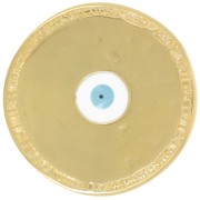 Pendente a forma di occhio epossidico rotondo irregolare da 23 mm - Dorato con oro fino x1