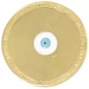 Pendente a forma di occhio epossidico rotondo irregolare da 23 mm - Dorato con oro fino x1