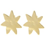 Orecchini sole irregolare 30x27 mm - Dorato con oro fino x2