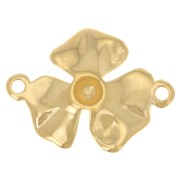 Distanziatore a fiore 3 petali 23x16 mm - Dorato con oro fino x1