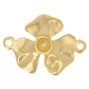 Distanziatore a fiore 3 petali 23x16 mm - Dorato con oro fino x1