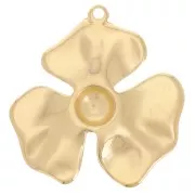 Pendente a 3 petali di fiori 33x32 mm - Dorato con oro fino x1