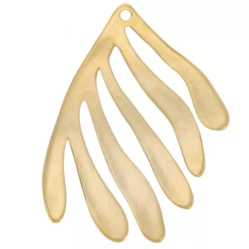 Pendente a forma di alga 40x33 mm - Dorato con oro fino x1
