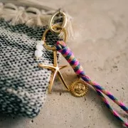 Pendente a forma di stella marina 51x46 mm - Dorato con oro fino x1