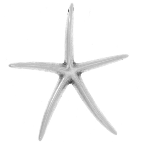Pendente a forma di stella marina 51x46 mm -Placcatura in argento anticato x1