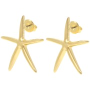 Orecchini a stella marina 27,5x25 mm - Dorato con oro fino x2