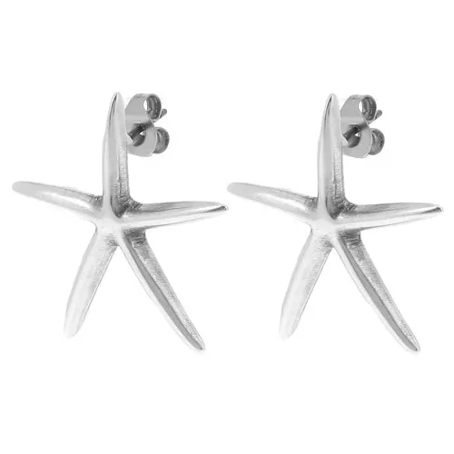 Orecchini stella marina 27,5x25 mm - Placcatura in argento fino antico x2