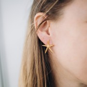 Orecchini stella marina 27,5x25 mm - Placcatura in argento fino antico x2