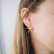 Orecchini stella marina 27,5x25 mm - Placcatura in argento fino antico x2