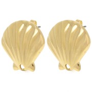 Orecchini conchiglia 22 mm - Dorato con oro fino x2