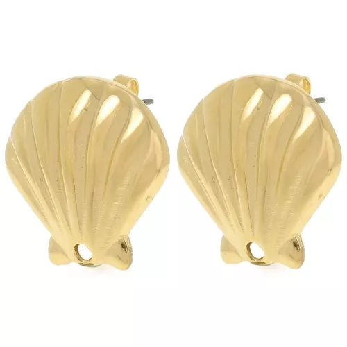 Orecchini conchiglia 22 mm - Dorato con oro fino x2