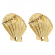 Orecchini conchiglia 22 mm - Dorato con oro fino x2