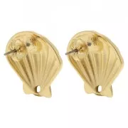 Orecchini conchiglia 22 mm - Dorato con oro fino x2