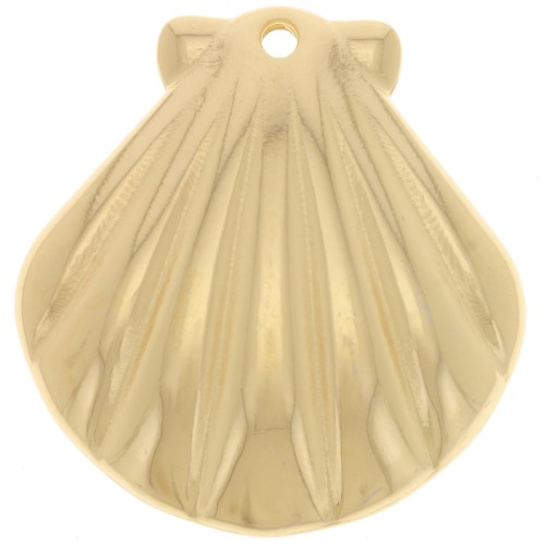 Pendente a conchiglia 31,5x30,5 mm - Dorato con oro fino x1
