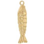 Pendente a forma di pesce 32,5x7 mm - Dorato con oro fino x1